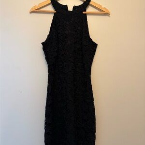 Lulu's Black Floral Lace Dress